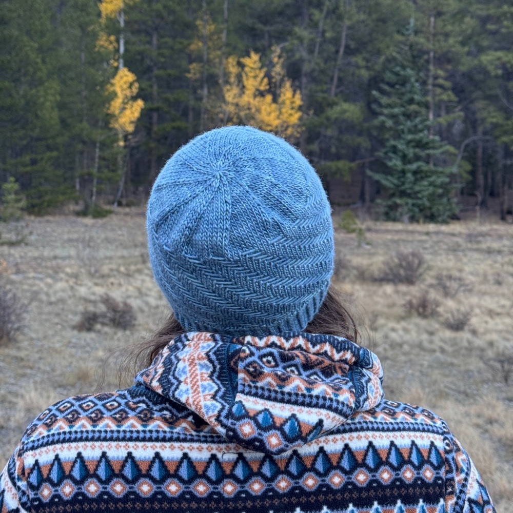 Blue Silk and Wool Handmade Hat - Picture 2 of 7